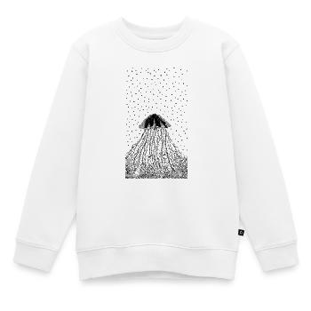 Méduse Minimaliste Noir et Blanc - Sweat Premium enfant bio - blanc - Devant - AI Model Kid Male (0cm)
