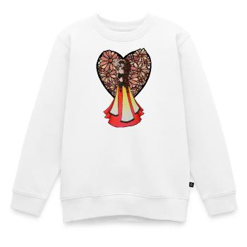 Danseuse florale bohème en robe vintage - Sweat Premium enfant bio - blanc - Devant - AI Model Kid Male (0cm)