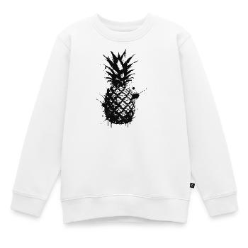 Schwarze Ananas Abstrakte Tinte - Kinder Premium Organic Sweatshirt - Weiß - Vorne - AI Model Kid Male (0cm)