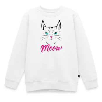 Süßes Katzenmiauen - Kinder Premium Organic Sweatshirt - Weiß - Vorne - AI Model Kid Male (0cm)