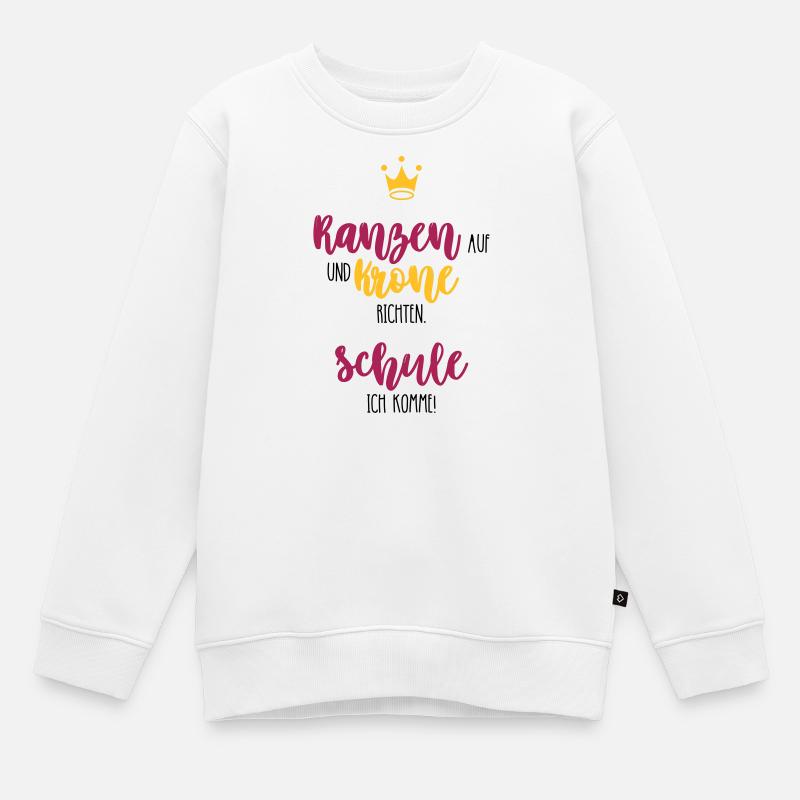 Krone richten zum Schulanfang - Kinder Premium Organic Sweatshirt - Weiß