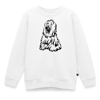 Terrier tibétain - Sweat Premium enfant bio - blanc - Devant - AI Model Kid Male (0cm)