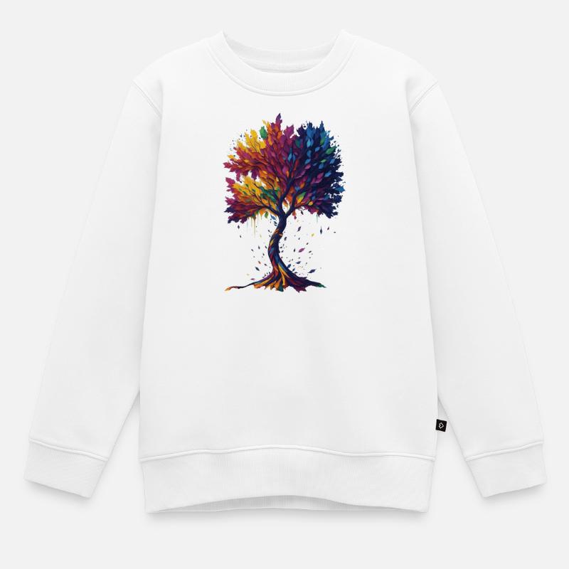 Baum des Lebens - Kinder Premium Organic Sweatshirt - Weiß