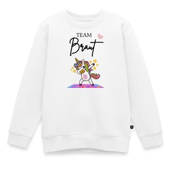 Team Braut - Kinder Premium Organic Sweatshirt - Weiß - Vorne - AI Model Kid Male (0cm)