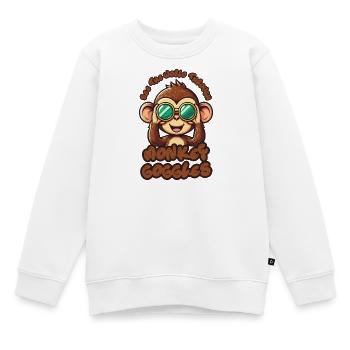 Singe mignon : Voyez le monde à travers des lunettes de singe ! - Sweat Premium enfant bio - blanc - Devant - AI Model Kid Male (0cm)