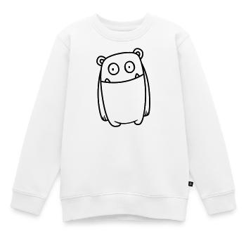 Monster Fröhlich – Lustiges Kawaii Comic Design - Kinder Premium Organic Sweatshirt - Weiß - Vorne - AI Model Kid Male (0cm)
