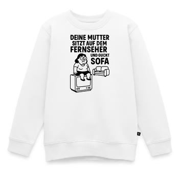 sofa gucken deine mudda - Kinder Premium Organic Sweatshirt - Weiß - Vorne - AI Model Kid Male (0cm)