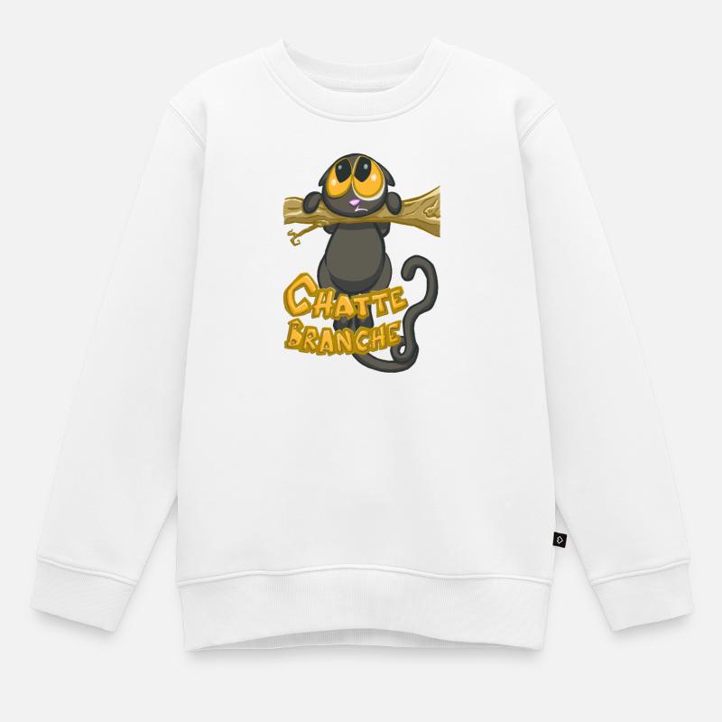 chatte branche ? - Sweat Premium enfant bio - blanc