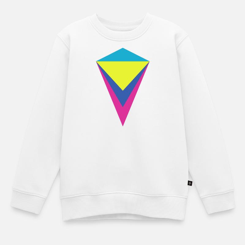 Diamant néon multi-couches - Sweat Premium enfant bio - blanc