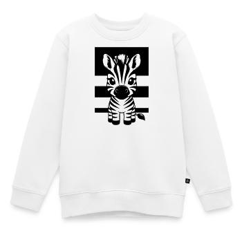 Niedliches Zebra - Kinder Premium Organic Sweatshirt - Weiß - Vorne - AI Model Kid Male (0cm)