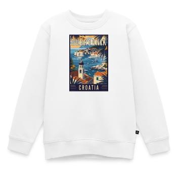 Erleben Sie das Mittelmeer-Dubrovnik in Kroatien - Kinder Premium Organic Sweatshirt - Weiß - Vorne - AI Model Kid Male (0cm)