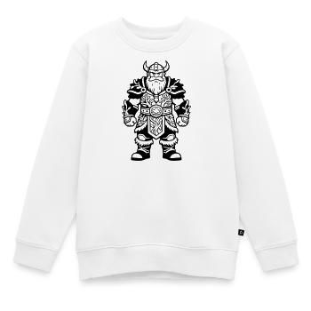 Nain en armure - Sweat Premium enfant bio - blanc - Devant - AI Model Kid Male (0cm)