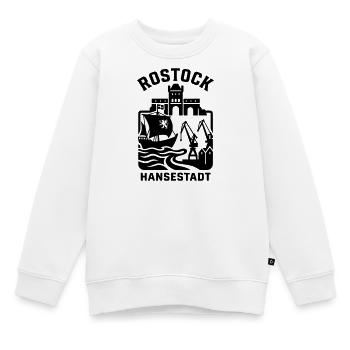 Rostock Hansestadt - Kinder Premium Organic Sweatshirt - Weiß - Vorne - AI Model Kid Male (0cm)