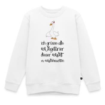 Lustige Geschenke für Vegetarier zu Weihnachten - Kinder Premium Organic Sweatshirt - Weiß - Vorne - AI Model Kid Male (0cm)