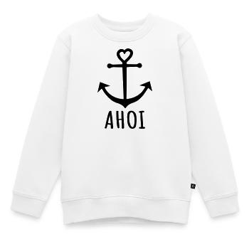 Anker - Ahoi - Kinder Premium Organic Sweatshirt - Weiß - Vorne - AI Model Kid Male (0cm)