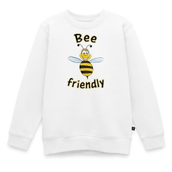 Bee friendly - Kids Premium Organic Sweatshirt - white - Front - AI Model Kid Male (0cm)