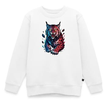 Luchs im Angriff - Kinder Premium Organic Sweatshirt - Weiß - Vorne - AI Model Kid Male (0cm)