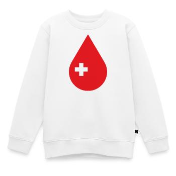 Blut spenden, Blutspendedienst, Blutspender - Kinder Premium Organic Sweatshirt - Weiß - Vorne - AI Model Kid Male (0cm)