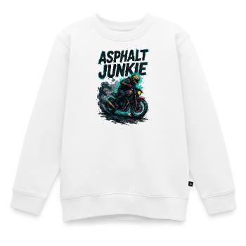 asphalt junkie - moto - Sweat Premium enfant bio - blanc - Devant - AI Model Kid Male (0cm)
