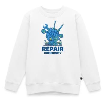 Repair Community Tool Culture - Kids Premium Organic Sweatshirt - white - Front - AI Model Kid Male (0cm)