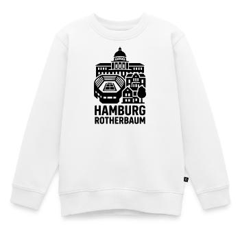 Hamburg Rotherbaum – Tennis & Uni Silhouette - Kinder Premium Organic Sweatshirt - Weiß - Vorne - AI Model Kid Male (0cm)