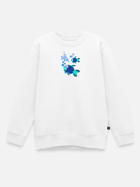 Fisch - Kinder Premium Organic Sweatshirt - Weiß