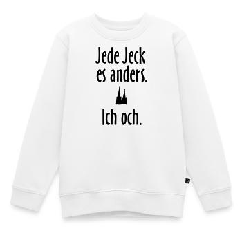 Jede Jeck es anders - Ich och Köln Spruch - Kinder Premium Organic Sweatshirt - Weiß - Vorne - AI Model Kid Male (0cm)