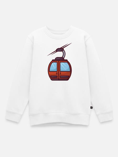 Faszinierende Seilbahn-Illustration - Kinder Premium Organic Sweatshirt - Weiß
