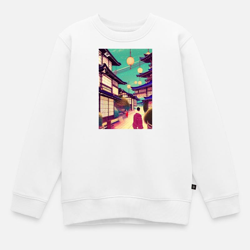 Estampe 8 - Sweat Premium enfant bio - blanc