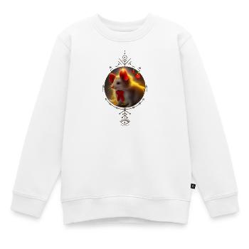 Mignonne petite souris de Noël - Sweat Premium enfant bio - blanc - Devant - AI Model Kid Male (0cm)