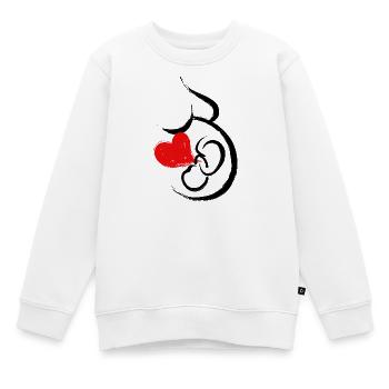 Bébé Ventre Coeur Bébé Grossesse Grossesse Maman - Sweat Premium enfant bio - blanc - Devant - AI Model Kid Male (0cm)