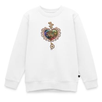 Cœur Steampunk romantique - Sweat Premium enfant bio - blanc - Devant - AI Model Kid Male (0cm)