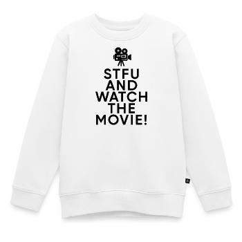 Regarder des films Déclaration Binge Watching Cinema - Sweat Premium enfant bio - blanc - Devant - AI Model Kid Male (0cm)