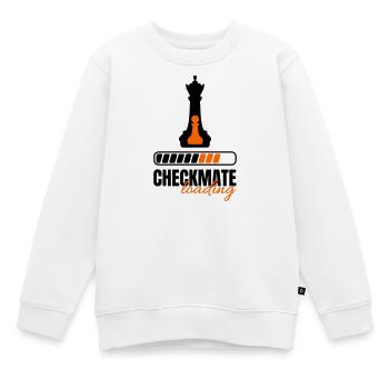 Échec et mat Chargement de la reine et du pion - Sweat Premium enfant bio - blanc - Devant - AI Model Kid Male (0cm)