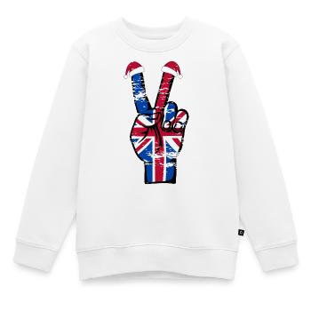 Britische Flagge Weihnachten Peace Symbol used - Kinder Premium Organic Sweatshirt - Weiß - Vorne - AI Model Kid Male (0cm)