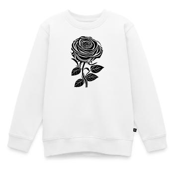 Romantische Rose in schwarz - Kinder Premium Organic Sweatshirt - Weiß - Vorne - AI Model Kid Male (0cm)