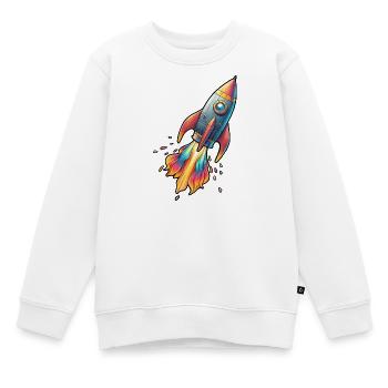 Fusée couleur avec couleurs de feu - Sweat Premium enfant bio - blanc - Devant - AI Model Kid Male (0cm)
