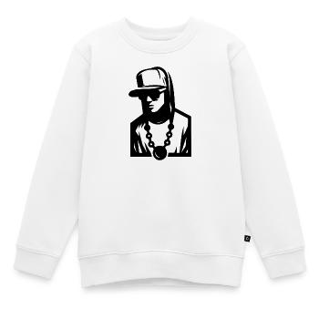 Mec Hip Hop (Simple) - Sweat Premium enfant bio - blanc - Devant - AI Model Kid Male (0cm)
