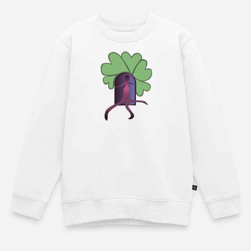 Sortez Rose - Sweat Premium enfant bio - blanc