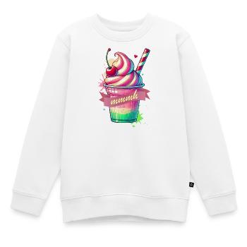 Tentation séduisante : milkshake coloré - Sweat Premium enfant bio - blanc - Devant - AI Model Kid Male (0cm)
