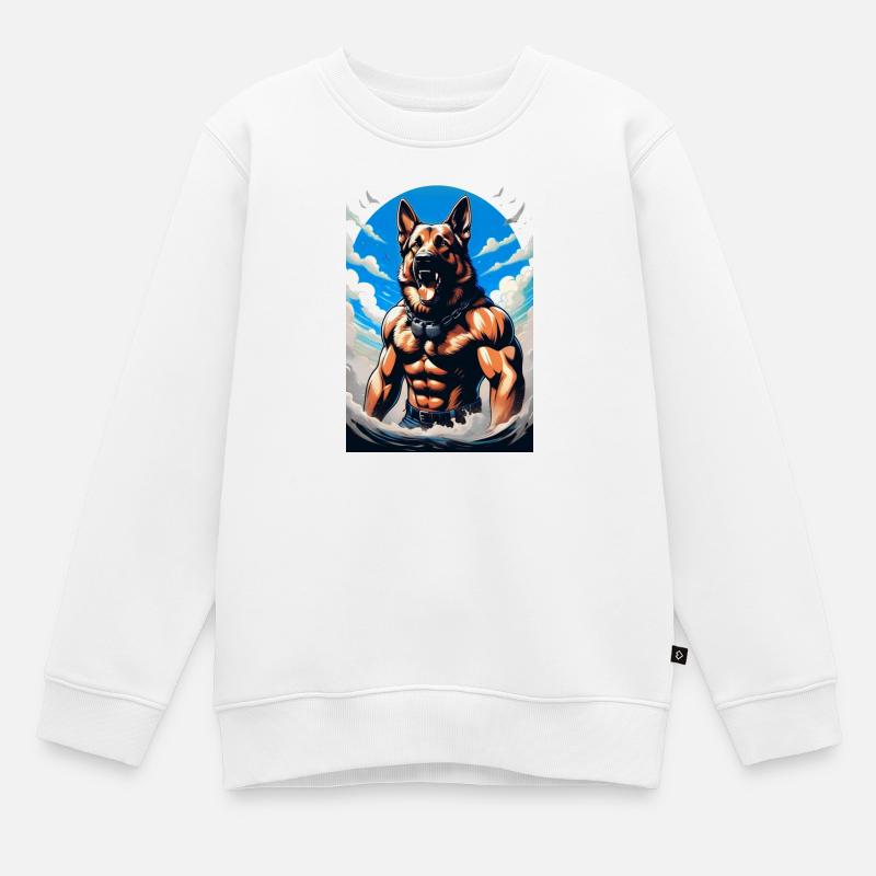 Chien d’été - Sweat Premium enfant bio - blanc