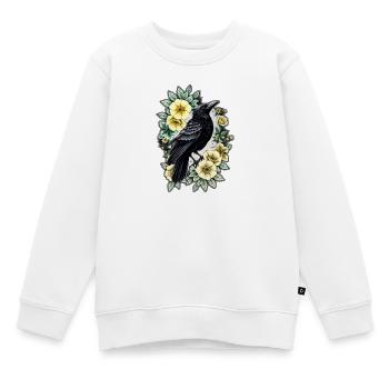 Die Anmut und Eleganz der Krähe. - Kinder Premium Organic Sweatshirt - Weiß - Vorne - AI Model Kid Male (0cm)
