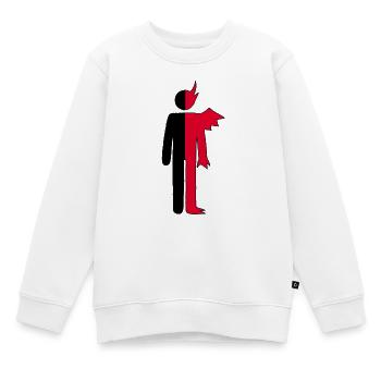 Mann oder Dämon Piktogramm - Kinder Premium Organic Sweatshirt - Weiß - Vorne - AI Model Kid Male (0cm)