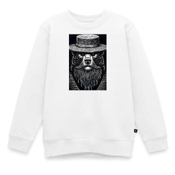 Le Grizzli silencieux - Sweat Premium enfant bio - blanc - Devant - AI Model Kid Male (0cm)