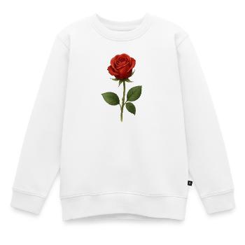 Rote Rose Kunstmotiv Druck - Kinder Premium Organic Sweatshirt - Weiß - Vorne - AI Model Kid Male (0cm)