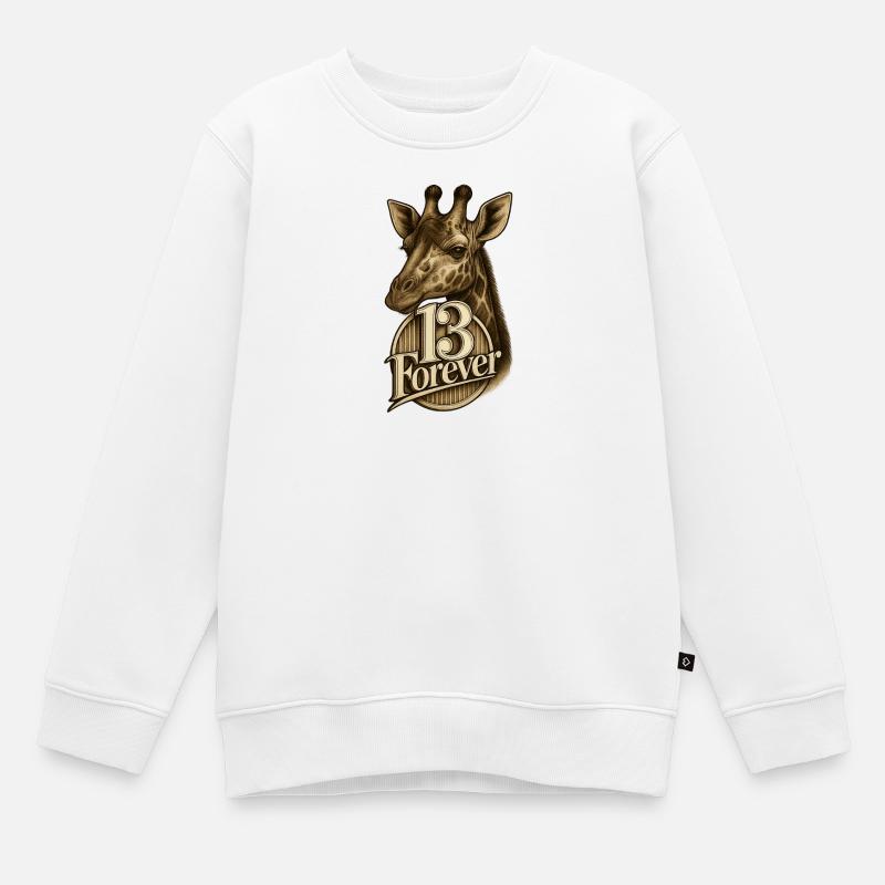 13Girafe - Sweat Premium enfant bio - blanc
