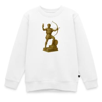 Kunstvolle Bogenschützen Skulptur - Kinder Premium Organic Sweatshirt - Weiß - Vorne - AI Model Kid Male (0cm)