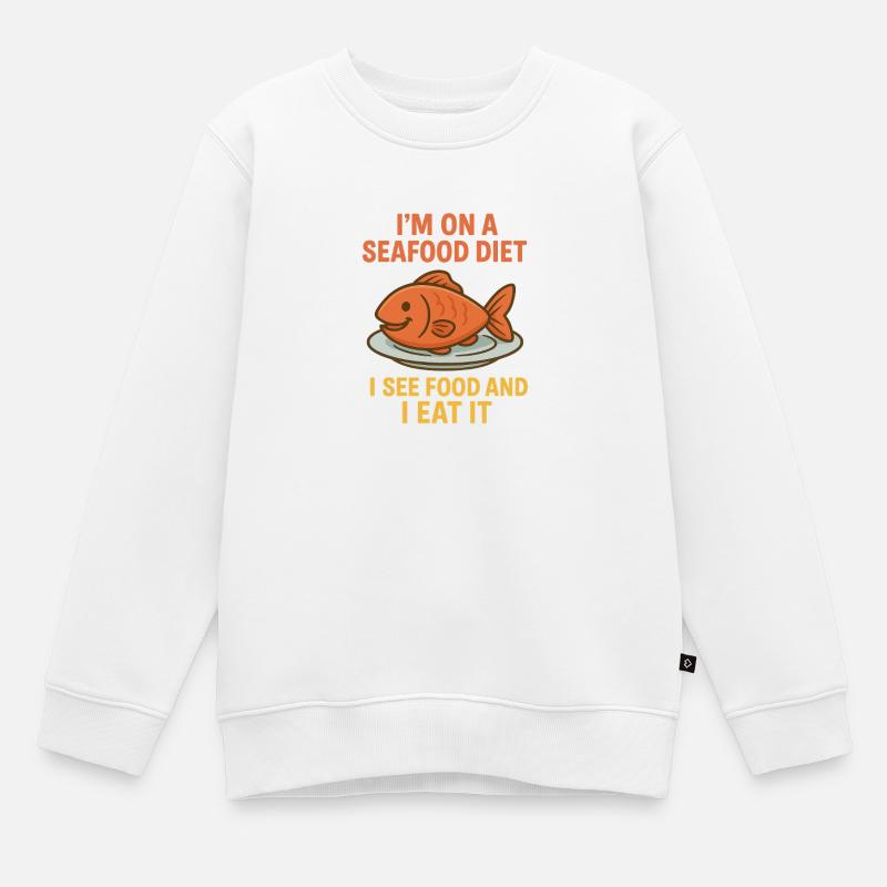 Régime alimentaire Seefood - Sweat Premium enfant bio - blanc