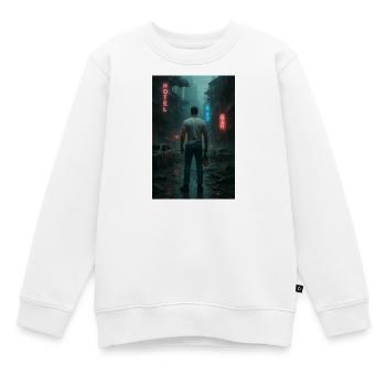 Postapokalyptisches Stadtbild Illustration - Kinder Premium Organic Sweatshirt - Weiß - Vorne - AI Model Kid Male (0cm)