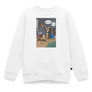 Superhero Cat Splash - Regrettable Saga du poisson rouge - Sweat Premium enfant bio - blanc - Devant - AI Model Kid Male (0cm)